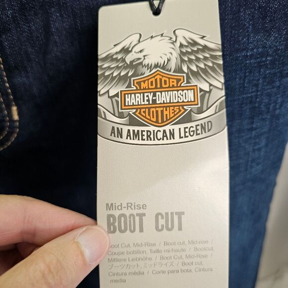 Harley-Davidson Boot Cut Embellished Mid Rise Jeans Size 14 - Picture 5 of 12